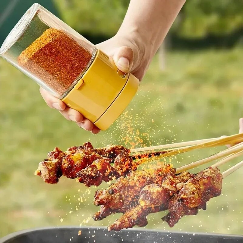 Prieskonių indelis Įspaudžiamas dozavimas Druskos plaktuvas virtuvės sandarus Drėgmei atsparus prieskonių stiklainis Prieskonių stiklainis virtuvės reikmenys