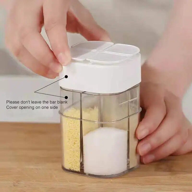 În 1 condimente Agitatoare de sare și piper Borcan transparent de condimente Cutie Sticla de piper Condiment pentru grătar Gadget de bucătărie cu capac