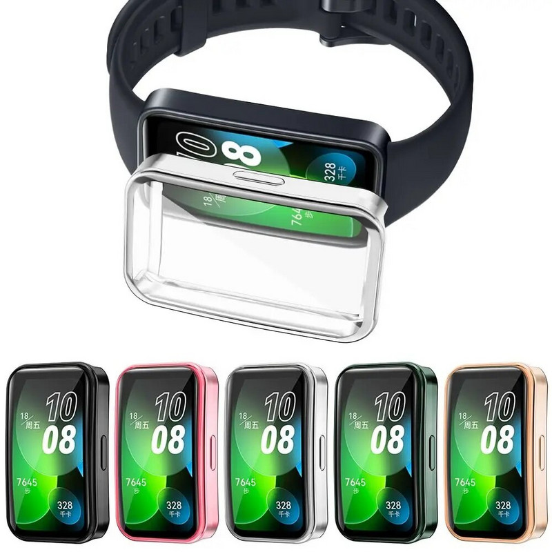 Naujas ekrano apsauginis dėklas, skirtas Huawei Band 8 Visiškai dengiantis buferis Minkštas TPU apsauginis dėklas, skirtas Huawei band 8 priedams