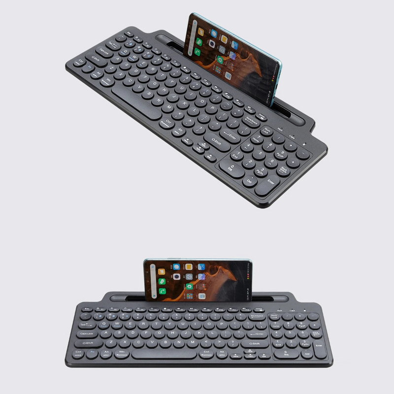 Belaidė BT klaviatūra 2.4G klaviatūra stalinis kompiuteris Itin plona klaviatūra planšetinio kompiuterio mobiliojo telefono lizdas su jutikliniu kilimėliu planšetiniam kompiuteriui