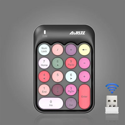 2,4 G belaidė skaitmeninė klaviatūra nešiojamam kompiuteriui Macbook Kompiuteris Mini 18 klavišų skaitmeninių numerių klaviatūra Plonas skaitmuo, skirtas biurui