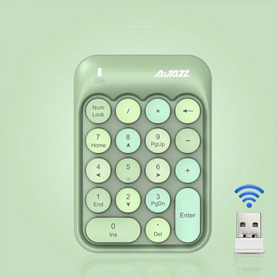 2,4 G belaidė skaitmeninė klaviatūra nešiojamam kompiuteriui Macbook Kompiuteris Mini 18 klavišų skaitmeninių numerių klaviatūra Plonas skaitmuo, skirtas biurui
