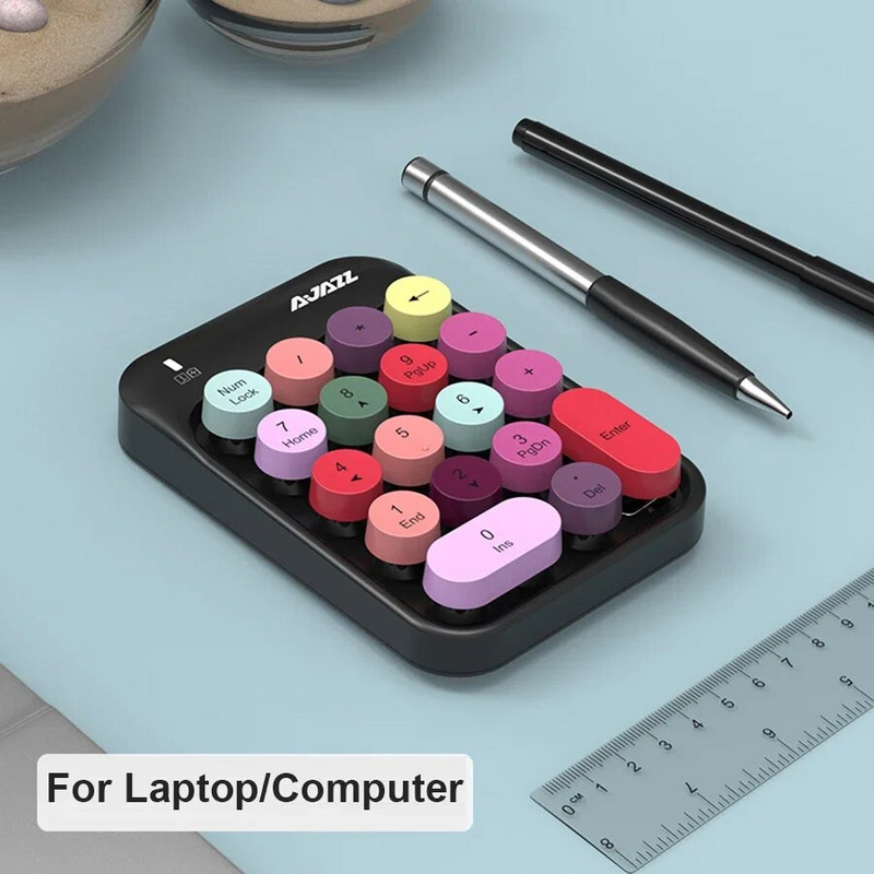 2,4 G belaidė skaitmeninė klaviatūra nešiojamam kompiuteriui Macbook Kompiuteris Mini 18 klavišų skaitmeninių numerių klaviatūra Plonas skaitmuo, skirtas biurui