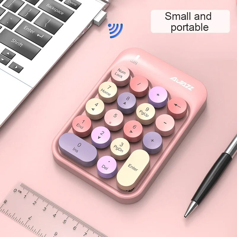 2,4 G belaidė skaitmeninė klaviatūra nešiojamam kompiuteriui Macbook Kompiuteris Mini 18 klavišų skaitmeninių numerių klaviatūra Plonas skaitmuo, skirtas biurui