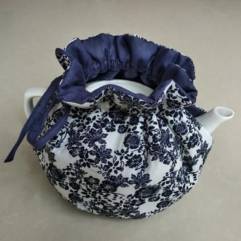 Креативен модел на цветя Покривало за чайник Памучен държач за чайник Ръкав Чайник Изолационно покритие Спално бельо Покривало за прах за дома