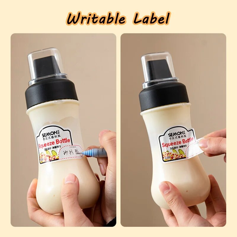 350 ml padažo išspaudžiamas pagardų butelis su 5 skylučių purkštukais plastikinis kečupas garstyčių padažai alyvuogių aliejaus buteliai Virtuvės priedai