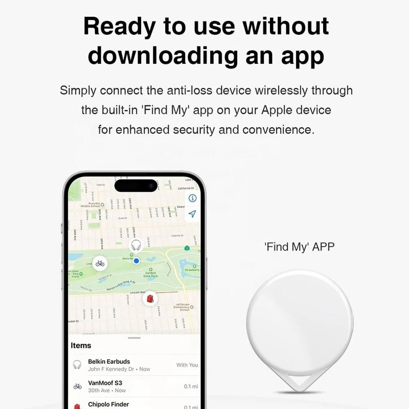 MFI Smart Tag Mini GPS Locator Vaikai Vieta realiuoju laiku Naminiai gyvūnai Šuo Katė Vaikai Raktas Dviračio žymeklis su Apple Surasti mano korėjiečių ispanų k.