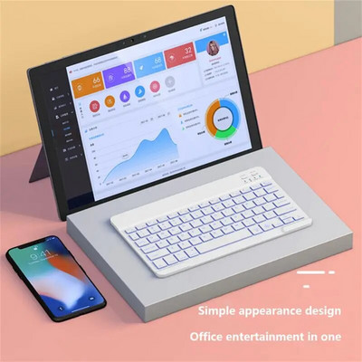Taaslaetav taustvalgustusega klaviatuur sülearvutile PC-telefonile Windows Macbook tahvelarvuti magnetiline juhtmeta klaviatuur