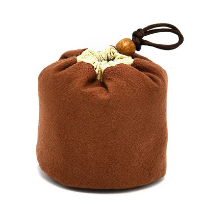 Arbatos rinkinys mažas vienas puodelis Jianzhan ryšulio kišenė maža arbatos skardinės laikymo maišelis Brocade medvilnės kanapių arbatos indų audinio laikymo maišelis ZC361