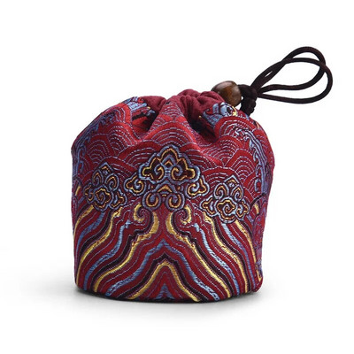 Arbatos rinkinys mažas vienas puodelis Jianzhan ryšulio kišenė maža arbatos skardinės laikymo maišelis Brocade medvilnės kanapių arbatos indų audinio laikymo maišelis ZC361