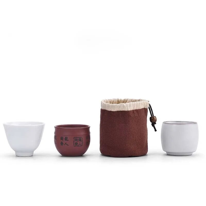 Arbatos rinkinys mažas vienas puodelis Jianzhan ryšulio kišenė maža arbatos skardinės laikymo maišelis Brocade medvilnės kanapių arbatos indų audinio laikymo maišelis ZC361
