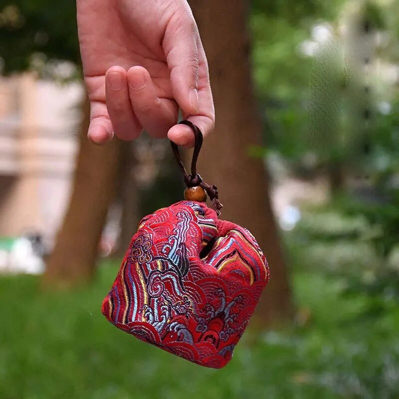 Arbatos rinkinys mažas vienas puodelis Jianzhan ryšulio kišenė maža arbatos skardinės laikymo maišelis Brocade medvilnės kanapių arbatos indų audinio laikymo maišelis ZC361
