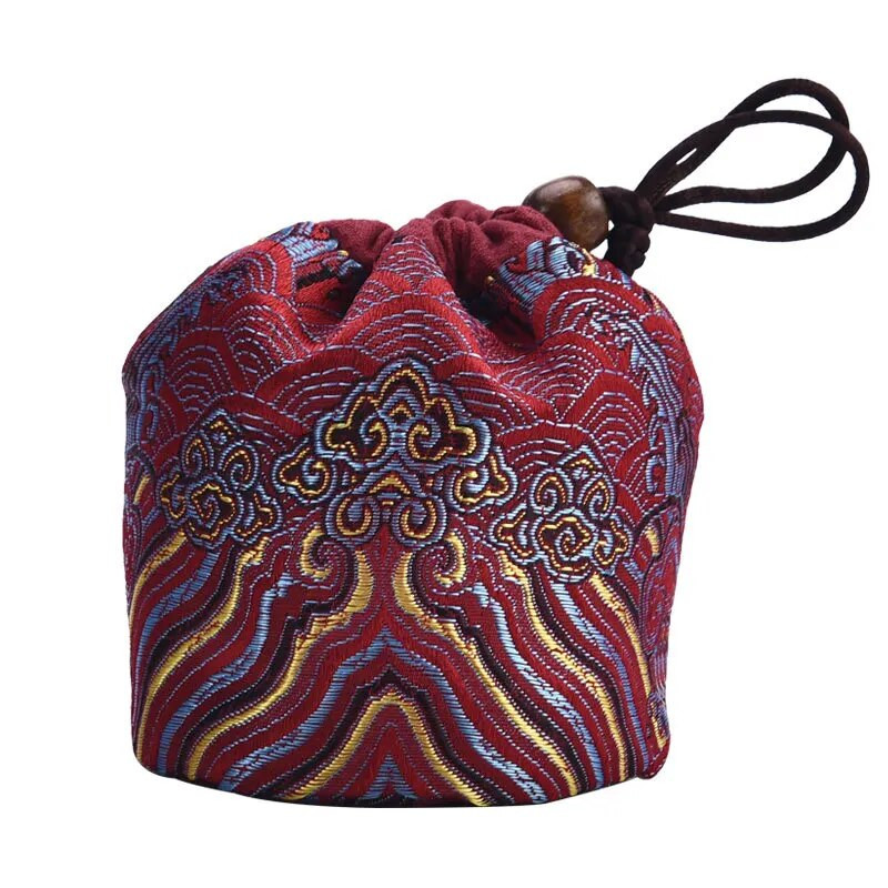 Arbatos rinkinys mažas vienas puodelis Jianzhan ryšulio kišenė maža arbatos skardinės laikymo maišelis Brocade medvilnės kanapių arbatos indų audinio laikymo maišelis ZC361