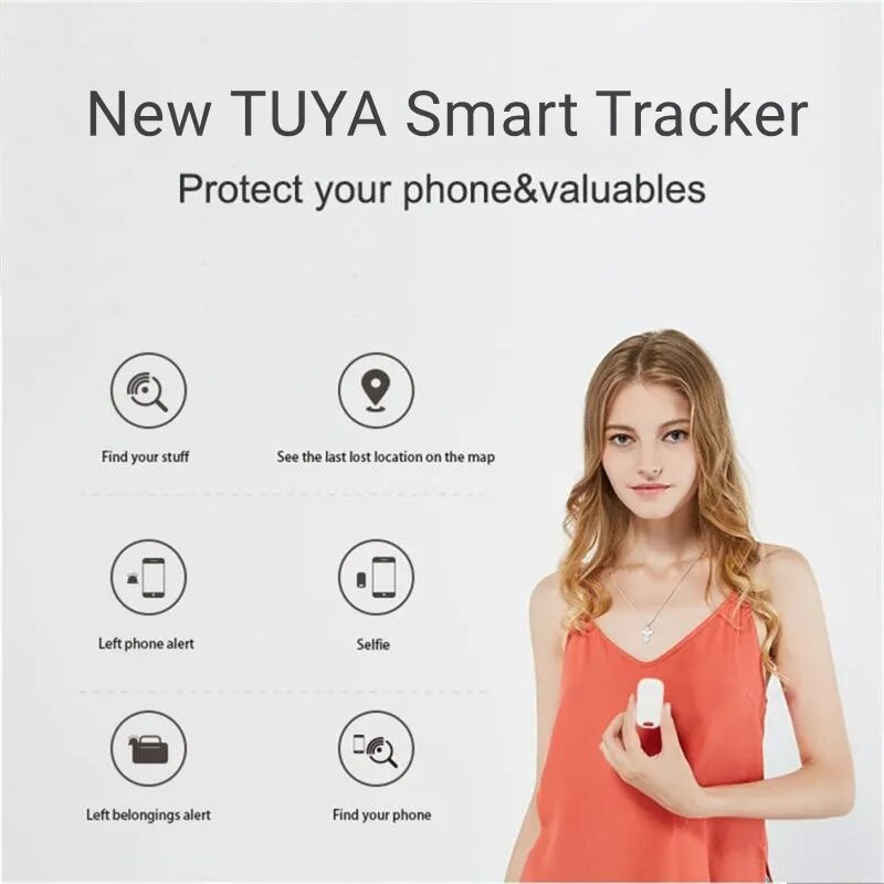 Naujas „Tuya Smart Anti Lost GPS Tracker“ su „Bluetooth“ suderinamas vietos stebėjimo įrankis, raktų pakabukas, aliarmo sekiklis „Smart Life“ nuotolinio valdymo pultas