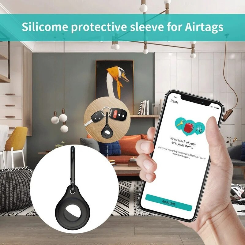 Silikonska torbica za Apple Airtag Locator Tracking Zaštitna maska Anti-lost Locator Device Case Prijenosni privjesak za ključeve za Apple AirTag