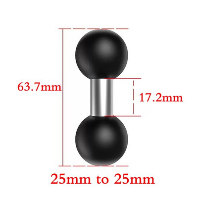 1 colio rutulinės galvutės adapterio tvirtinimo pagrindo motociklo vairo galinio vaizdo veidrodžio laikiklis, skirtas DJI GoPro Insta360 veiksmo kameros priedui