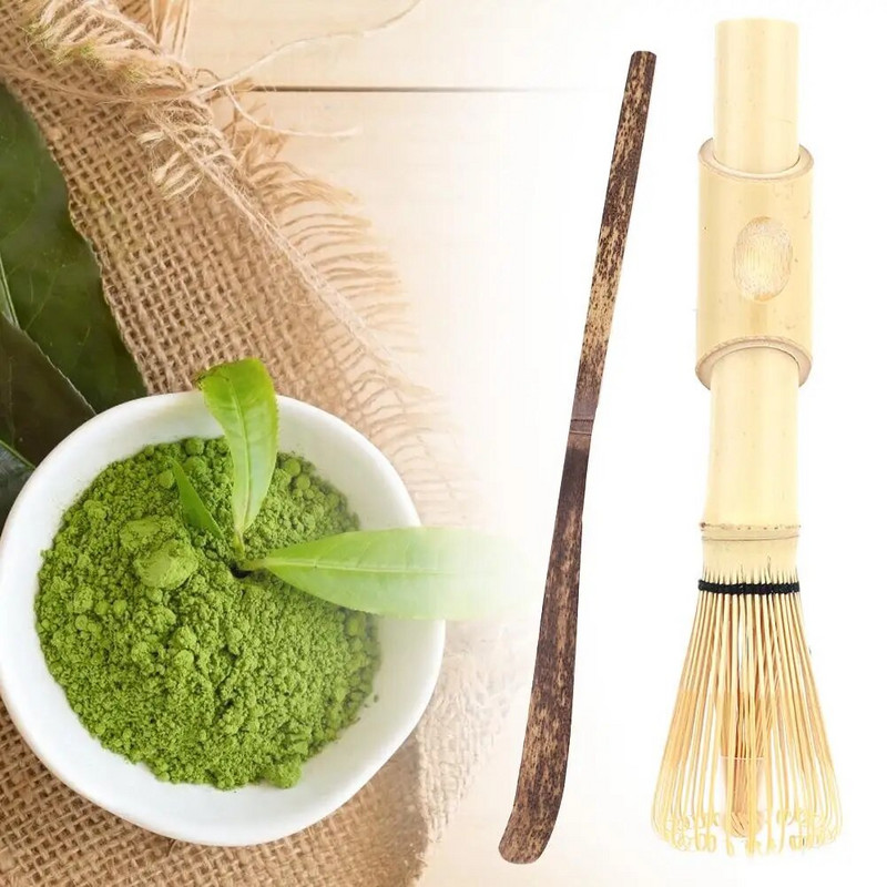 2-3 vnt./komplektas Bambuko Matcha gaminimo rinkinys Matcha arbatos plakimo kabliukas Bambuko samtelis Chashaku