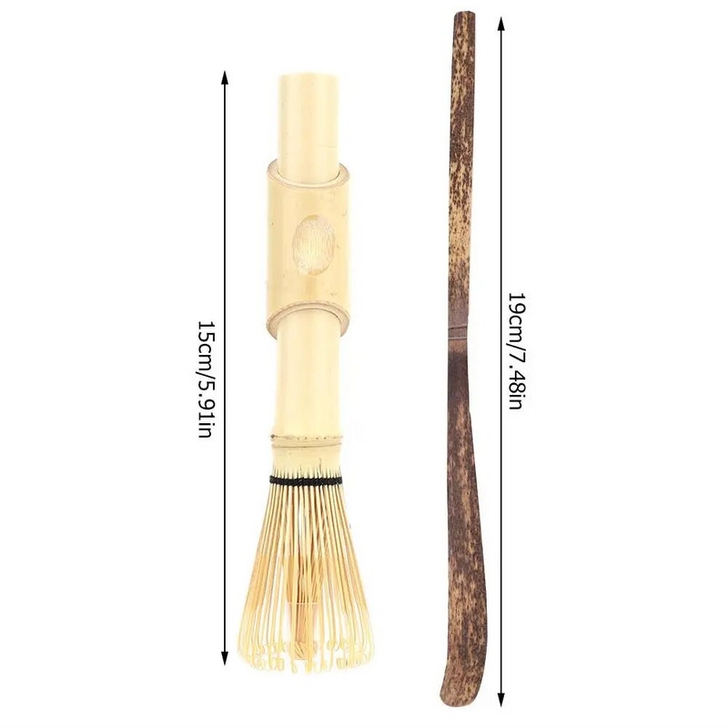 2-3 vnt./komplektas Bambuko Matcha gaminimo rinkinys Matcha arbatos plakimo kabliukas Bambuko samtelis Chashaku