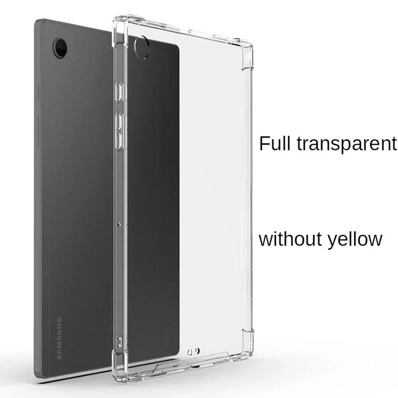 Skirtas Samsung Galaxy Tab A8 10.5 2021 SM-X200 SM-X205 dėklui TPU silikoninis oro pagalvės dangtelis Skaidrus Fundas skirtas Galaxy A8 SM-X200 X205