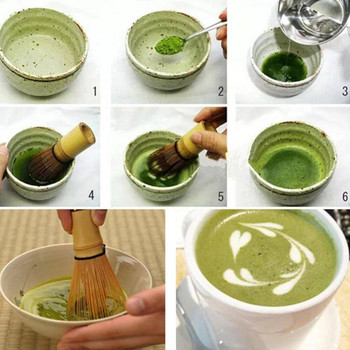 Четка за чай Матча Комплект за чай Японски инструмент за поръчка на чай Купа за чай Матча Четка за разбъркване Комплект за чай Матча Аксесоари от бамбук