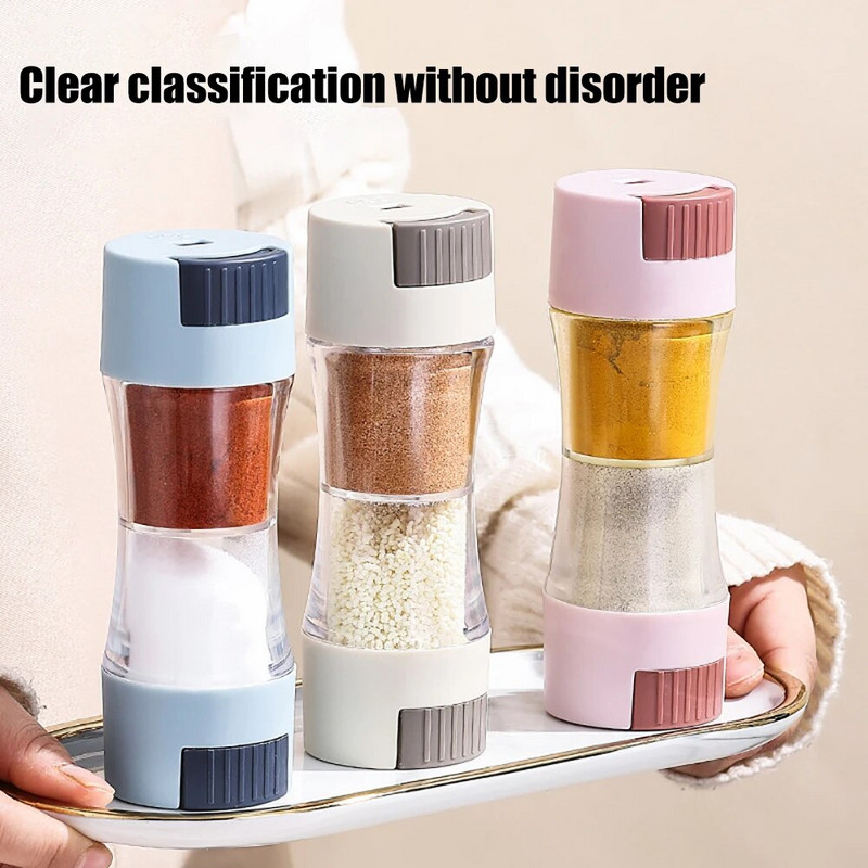 Soľnička na koreničku s otvormi na nalievanie, dvojitá nádoba na korenie na jedálenský stôl, organizér na korenie, predmety pre domáce hotely