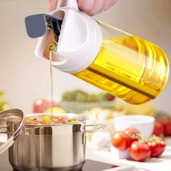 Стъклен олиер Непропусклива бутилка за олио Автоматично отваряне и затваряне Дозатор за олио Кана Оцет Бутилка Пот Кухня Инструменти за готвене на сладкиши