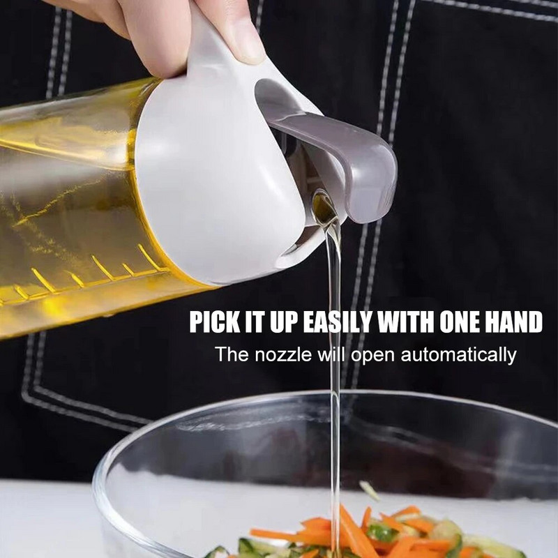 Stiklinio tepalo sandarumo alyvos butelis automatinio atidarymo ir uždarymo aliejaus dozatorius ąsotis Acto butelio puodas virtuvės kepimo konditerijos įrankiai