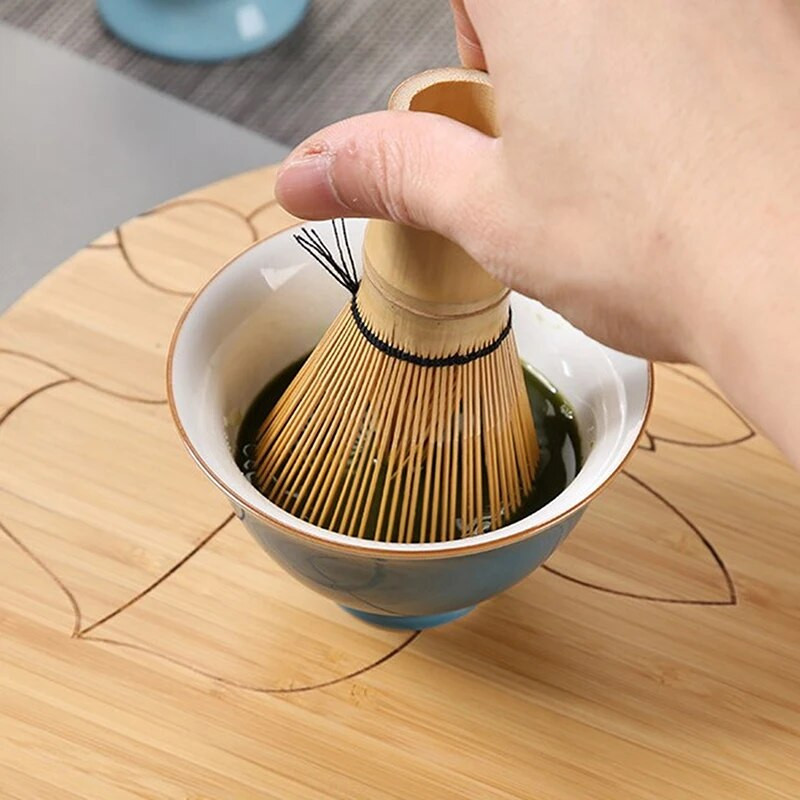 Japoniška ceremonija Bambuko 64 Matcha Miltelių Plaktuvas Žalioji arbata Chasen Šepetėlis Įrankiai Arbatos rinkiniai Žaliosios arbatos rinkinio priedai