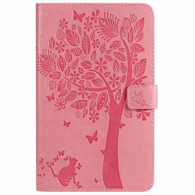 Reljefinis atverčiamas odinis dėklas, skirtas Samsung Galaxy Tab A 8.0 su S Pen 2019 SM-P205 P200 sulankstomu stovu, apsaugančiu nuo kritimo planšetinio kompiuterio dangteliu