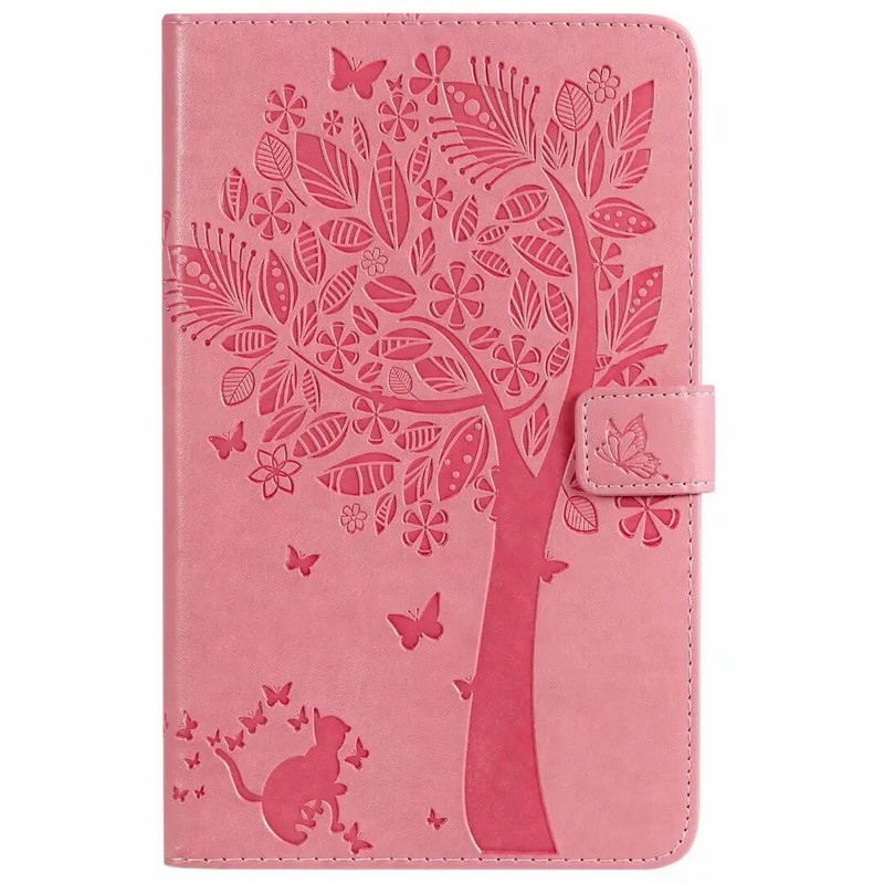 Reljefinis atverčiamas odinis dėklas, skirtas Samsung Galaxy Tab A 8.0 su S Pen 2019 SM-P205 P200 sulankstomu stovu, apsaugančiu nuo kritimo planšetinio kompiuterio dangteliu