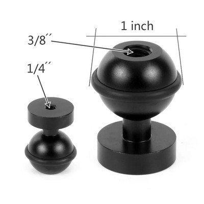 1-palcový adaptér s guľovou hlavou, 1/4" skrutka, pevný držiak, motýľový klip pre zrkadlovku GoPro, podvodný potápačský držiak, svorka na svetlo