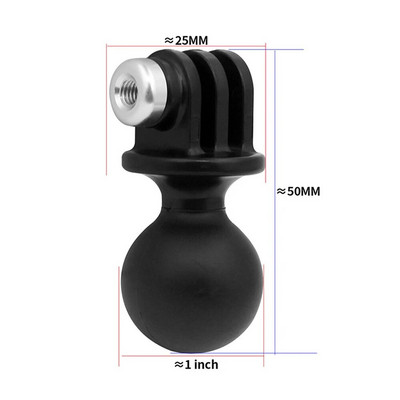 1-palcový adaptér s guľovou hlavou, 1/4" skrutka, pevný držiak, motýľový klip pre zrkadlovku GoPro, podvodný potápačský držiak, svorka na svetlo