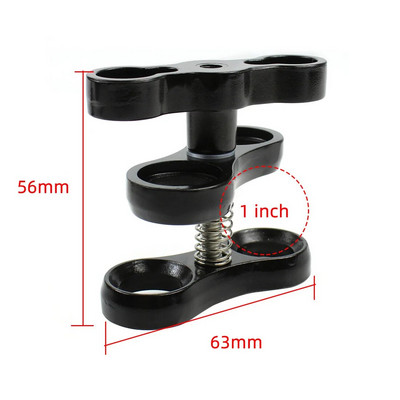 1-palcový adaptér s guľovou hlavou, 1/4" skrutka, pevný držiak, motýľový klip pre zrkadlovku GoPro, podvodný potápačský držiak, svorka na svetlo