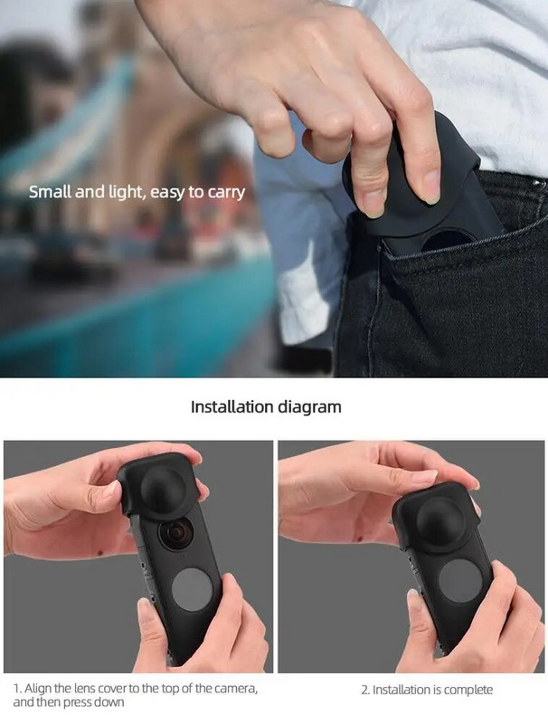 Skirtas Insta360 One X2 Silikoninis apsauginis objektyvo dangtelis, skirtas Insta360 One X2 panoraminio sportinio fotoaparato objektyvo dangtelio priedams