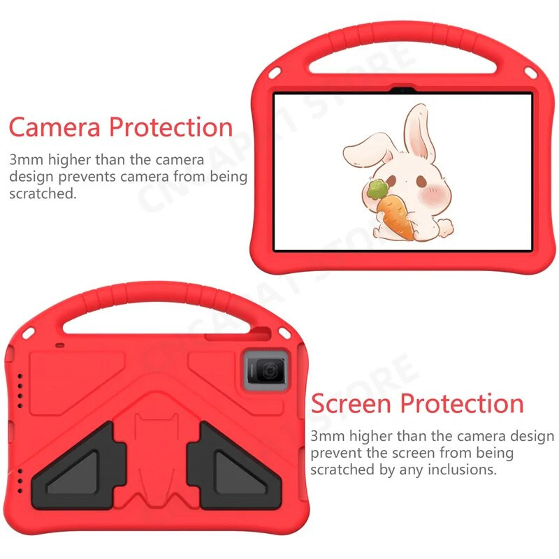 EVA putų smūgiams atsparus fondas, skirtas Teclast T40HD 2023 10,4 colio planšetiniam kompiuteriui vaikams, saugaus nešiojamojo dėklo dangteliu su galiniu atrama