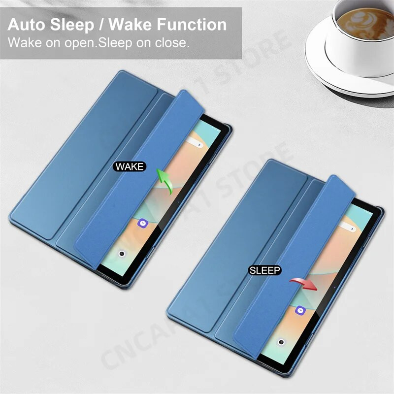 Slim Funda su kietu matiniu apvalkalu, skirta Blackview Tab 12 Pro Smart Case Tab12 10,1 colio planšetinio kompiuterio dangteliu su automatinio pažadinimo / miego funkcija