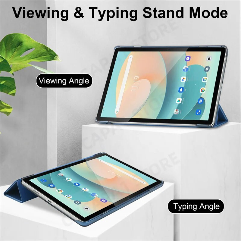 Slim Funda su kietu matiniu apvalkalu, skirta Blackview Tab 12 Pro Smart Case Tab12 10,1 colio planšetinio kompiuterio dangteliu su automatinio pažadinimo / miego funkcija