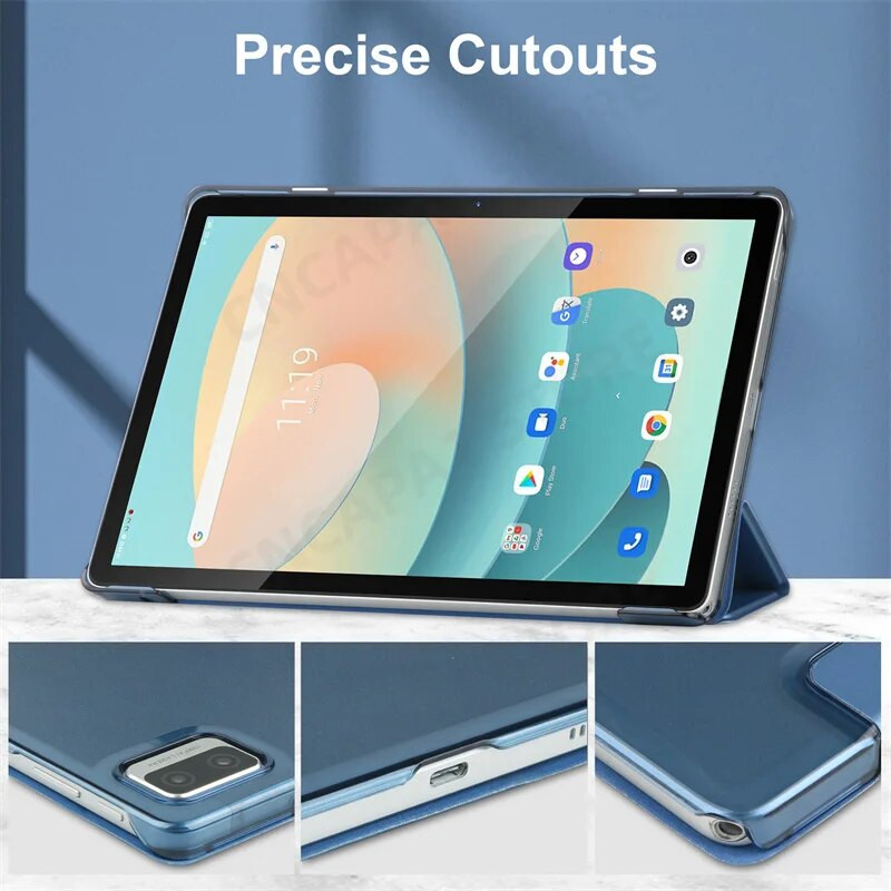 Slim Funda su kietu matiniu apvalkalu, skirta Blackview Tab 12 Pro Smart Case Tab12 10,1 colio planšetinio kompiuterio dangteliu su automatinio pažadinimo / miego funkcija