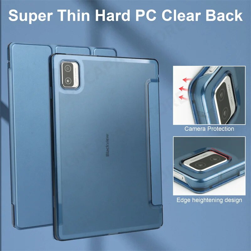 Slim Funda su kietu matiniu apvalkalu, skirta Blackview Tab 12 Pro Smart Case Tab12 10,1 colio planšetinio kompiuterio dangteliu su automatinio pažadinimo / miego funkcija