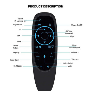 G10S Pro BT гласово дистанционно управление 2.4G безжична въздушна мишка с жироскоп IR обучение за Android TV Box PC
