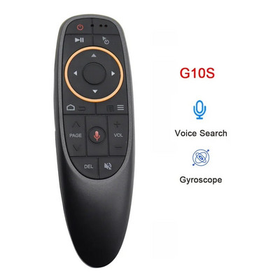 G10S Pro BT Balso nuotolinio valdymo pultas 2.4G belaidė oro pelė su giroskopu IR mokymasis, skirtas Android TV Box PC