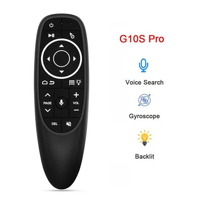 G10S Pro BT Balso nuotolinio valdymo pultas 2.4G belaidė oro pelė su giroskopu IR mokymasis, skirtas Android TV Box PC