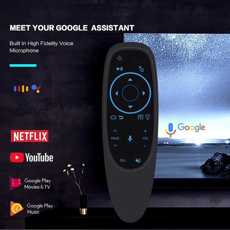 G10S Pro BT Balso nuotolinio valdymo pultas 2.4G belaidė oro pelė su giroskopu IR mokymasis, skirtas Android TV Box PC