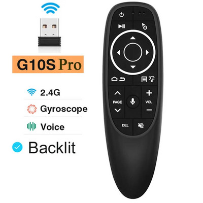 G10S G10S Pro Air Mouse Balso nuotolinio valdymo pultas 2.4G belaidis giroskopas IR mokymasis, skirtas H96 MAX X88 PRO X96 MAX Android TV Box