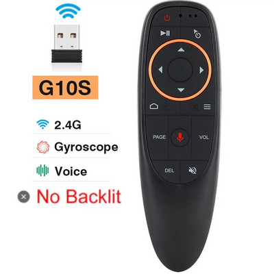 G10S G10S Pro Air Mouse Balso nuotolinio valdymo pultas 2.4G belaidis giroskopas IR mokymasis, skirtas H96 MAX X88 PRO X96 MAX Android TV Box