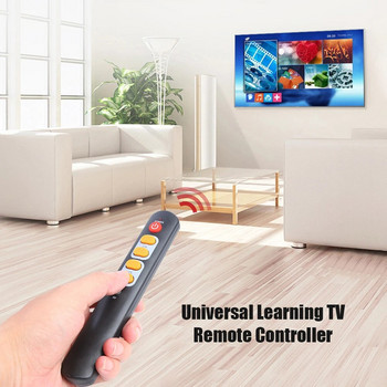 Универсално дистанционно управление с 6 клавиша за обучение с голям жълт бутон Копиране Инфрачервен IR дистанционно управление за Smart TV Box STB DVD DVB VCR