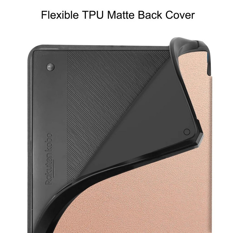 Dėklas, skirtas Kobo Elipsa 2E 10,3 Elipsa 10,3 colio TPU transformatorių odiniam dėklui Daug kartų sulankstomas stovas, itin plonas su automatiniu miego režimu / pabudimu