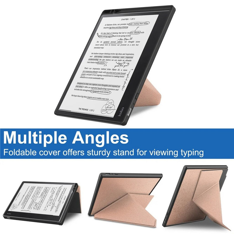 Dėklas, skirtas Kobo Elipsa 2E 10,3 Elipsa 10,3 colio TPU transformatorių odiniam dėklui Daug kartų sulankstomas stovas, itin plonas su automatiniu miego režimu / pabudimu