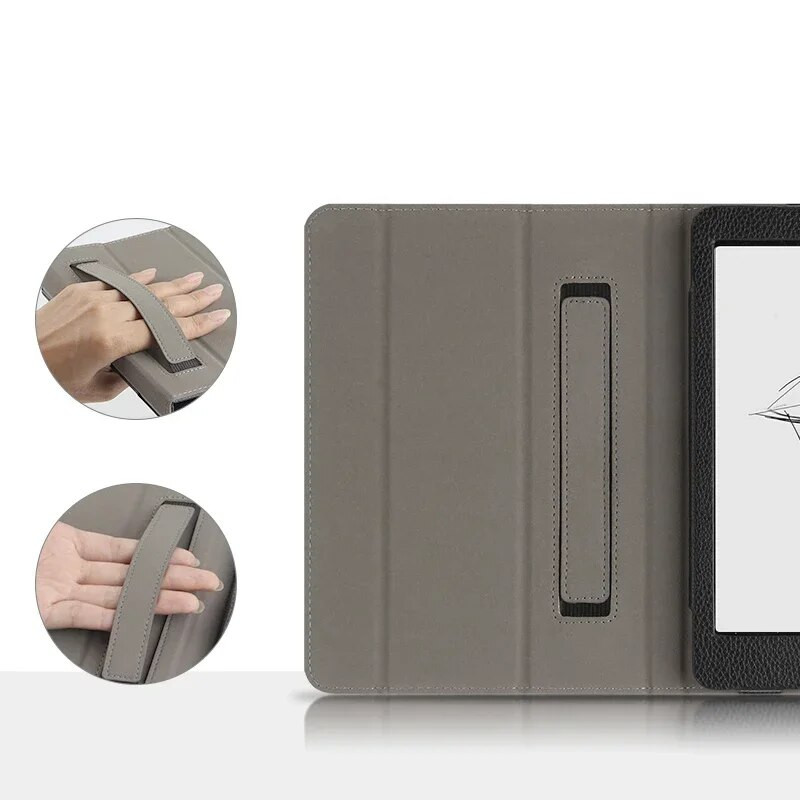 „Funda For Onyx Boox Nova 3“ dėklas su rankiniu dirželiu 7,8 colio el. knygos trigubai sulankstytas stovas, magnetinis PU odinis dangtelis