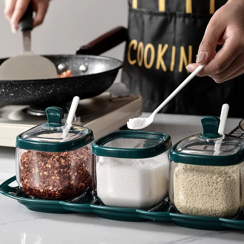 Virtuvės lengvas prabangus druskos mononatrio glutamato prieskonių dėžutė Druskos plaktuvo prieskonių derinio rinkinys prieskonių buteliukas